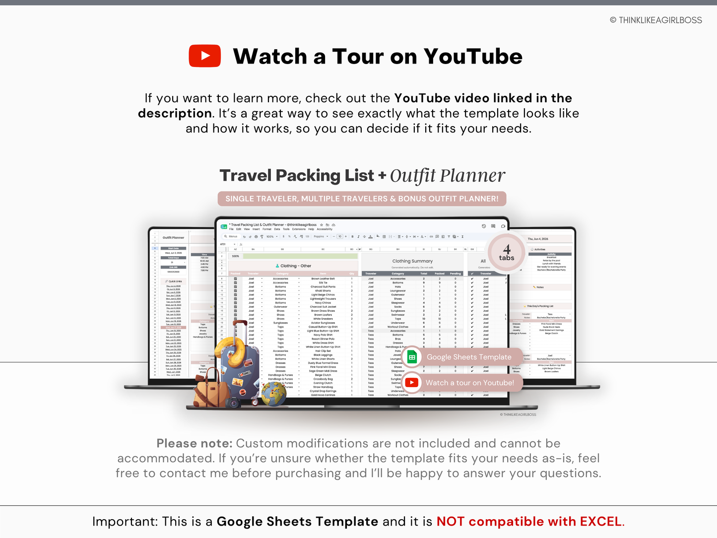 Travel Packing List & Outfit Planner - V1