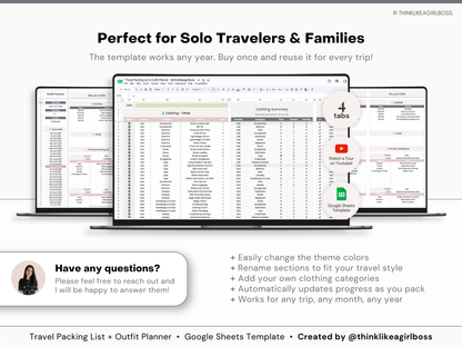 Travel Packing List & Outfit Planner - V1
