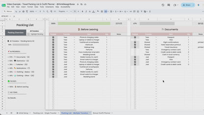 Travel Packing List & Outfit Planner - V1