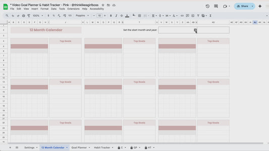 Goal Planner & Habit Tracker - V1 Pink