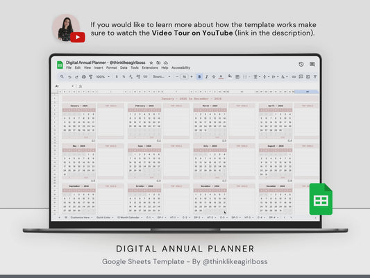 Digital Annual Planner - V1 Pink