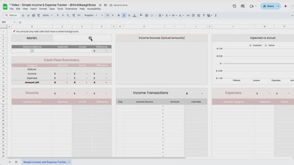 Simple Income and Expense Tracker - Pink - V1