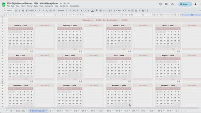 Digital Annual Planner - V1 Pink
