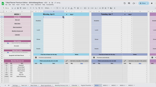 Meal Planner - V3 Premium Edition