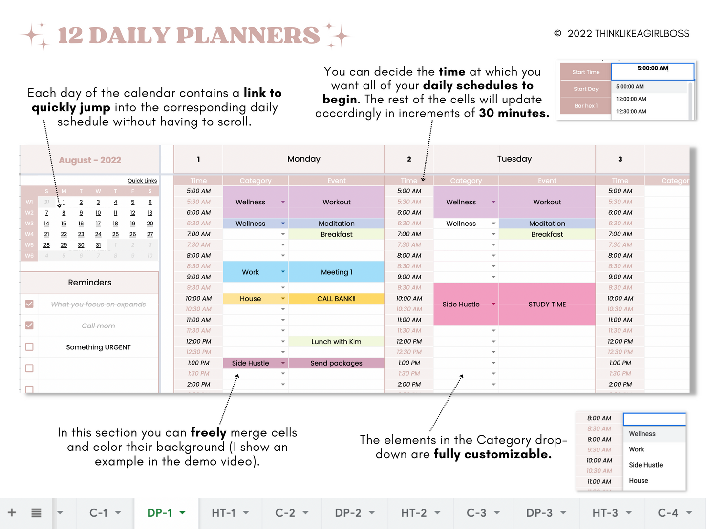Digital Annual Planner - V1 Pink