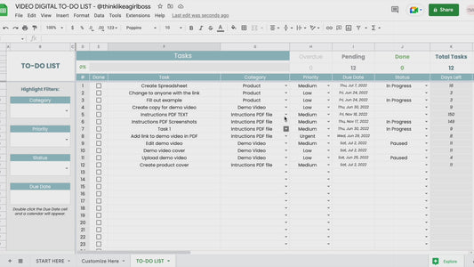 Digital To-Do List - V1 Blue